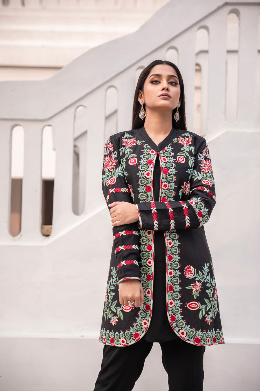 KIMAYA SILK ETHNIC JACKET SET