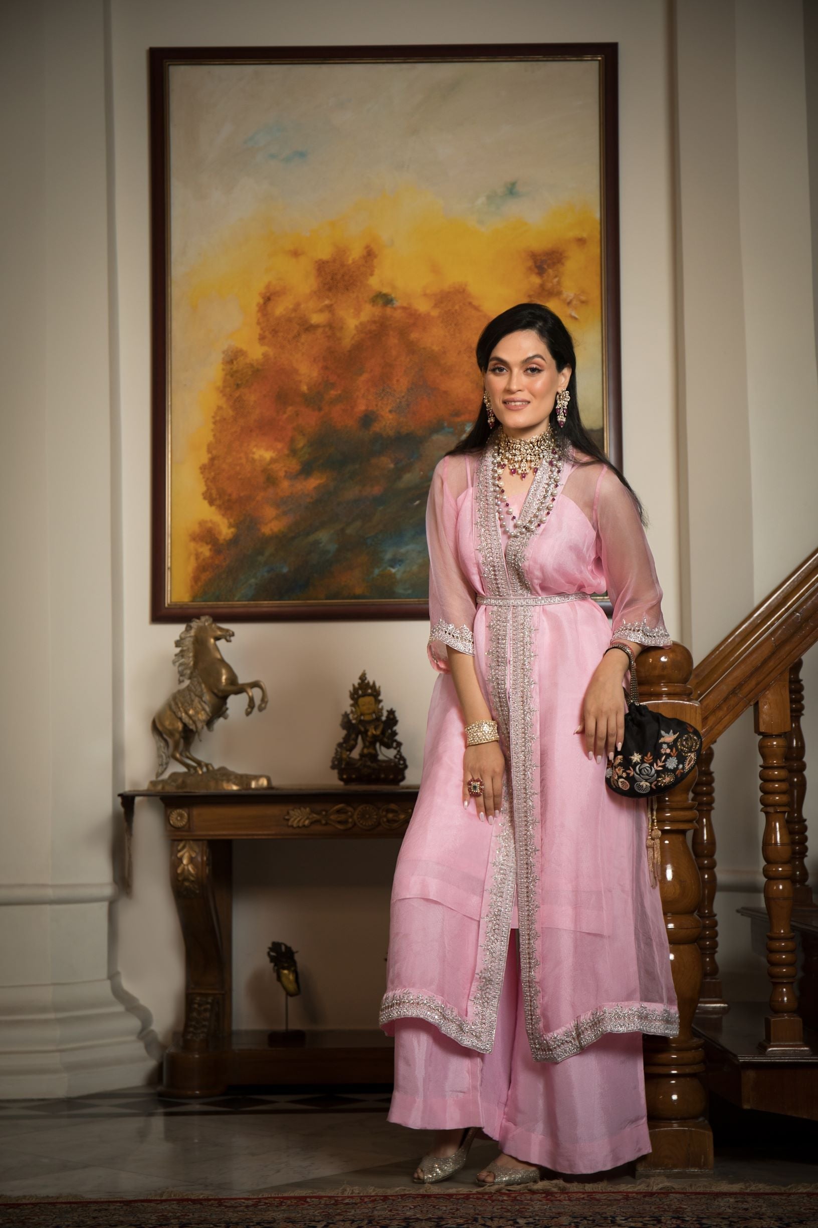 GULAFSHAAN UPARA SILK JACKET SET