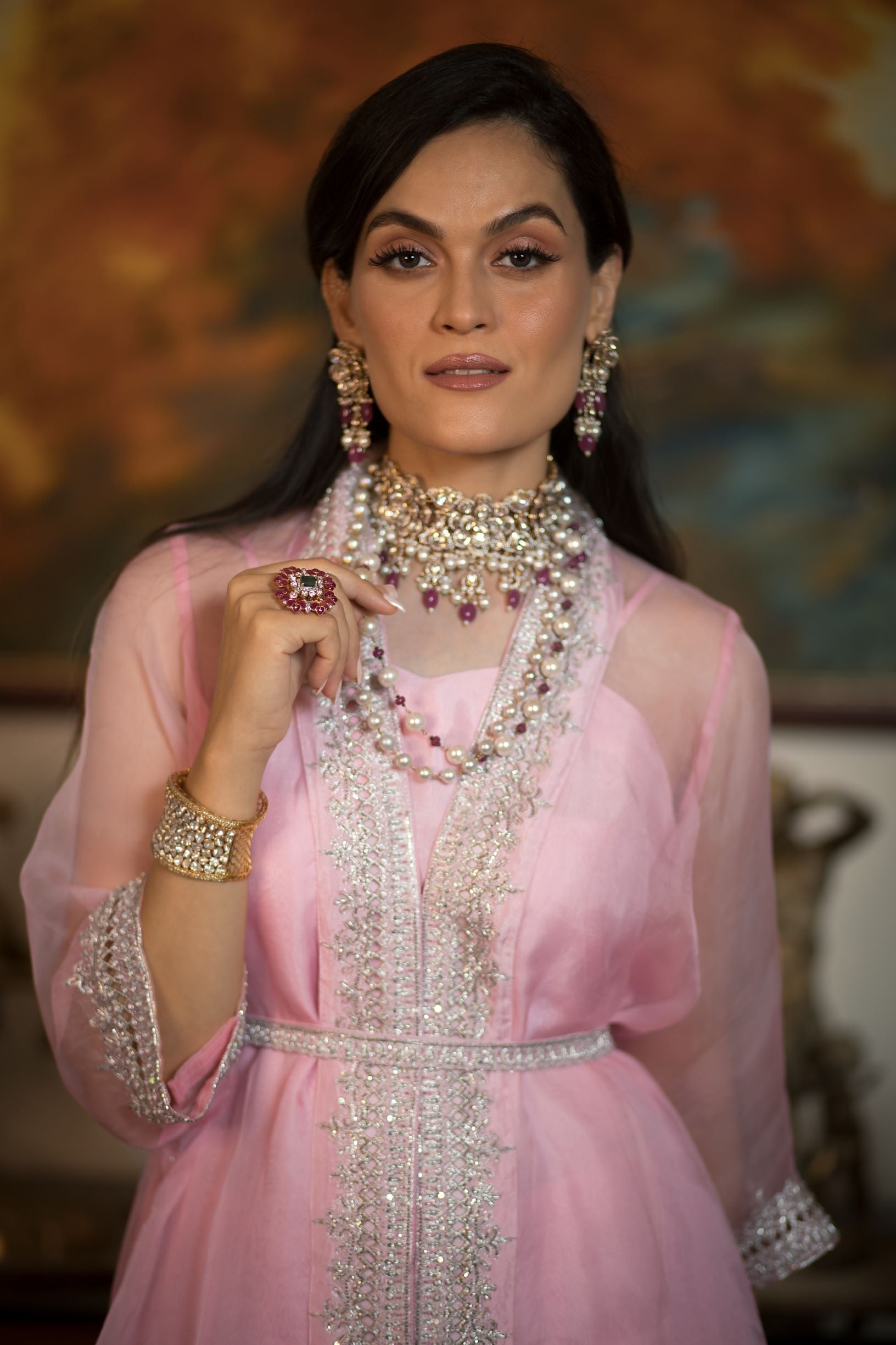 GULAFSHAAN UPARA SILK JACKET SET