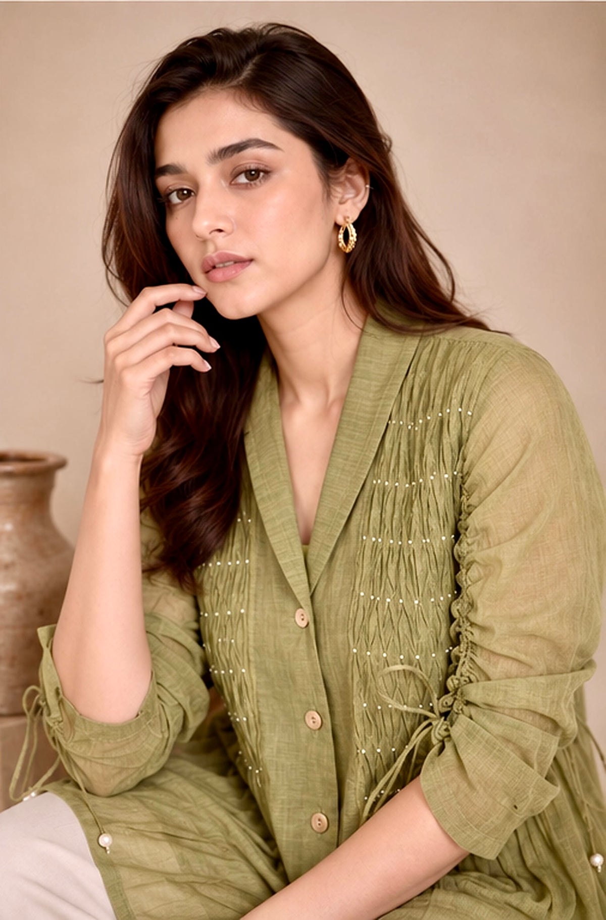 ALTEA MUL CHANDERI EMBROIDERED SHIRT