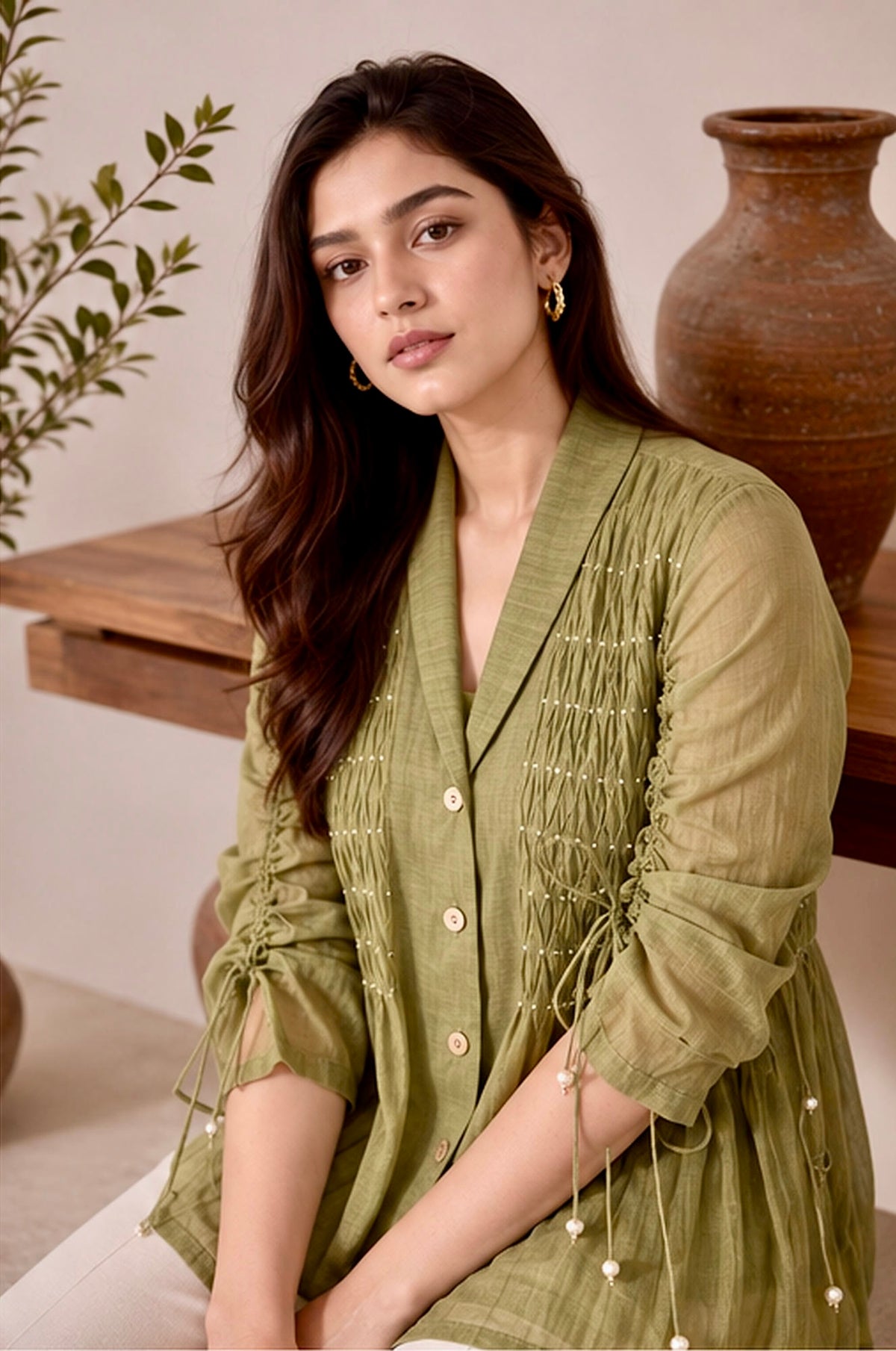 ALTEA MUL CHANDERI EMBROIDERED SHIRT