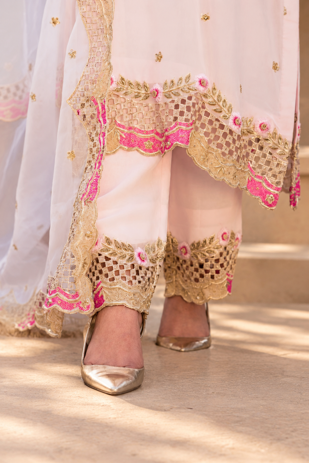 Zuri Georgette Embroidered Suit