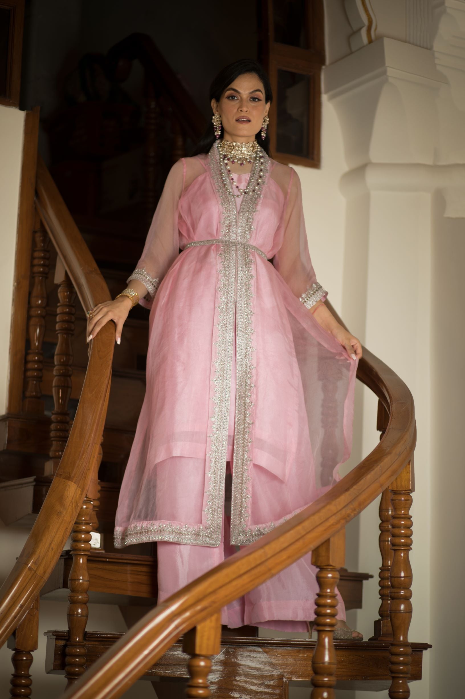 GULAFSHAAN UPARA SILK JACKET SET