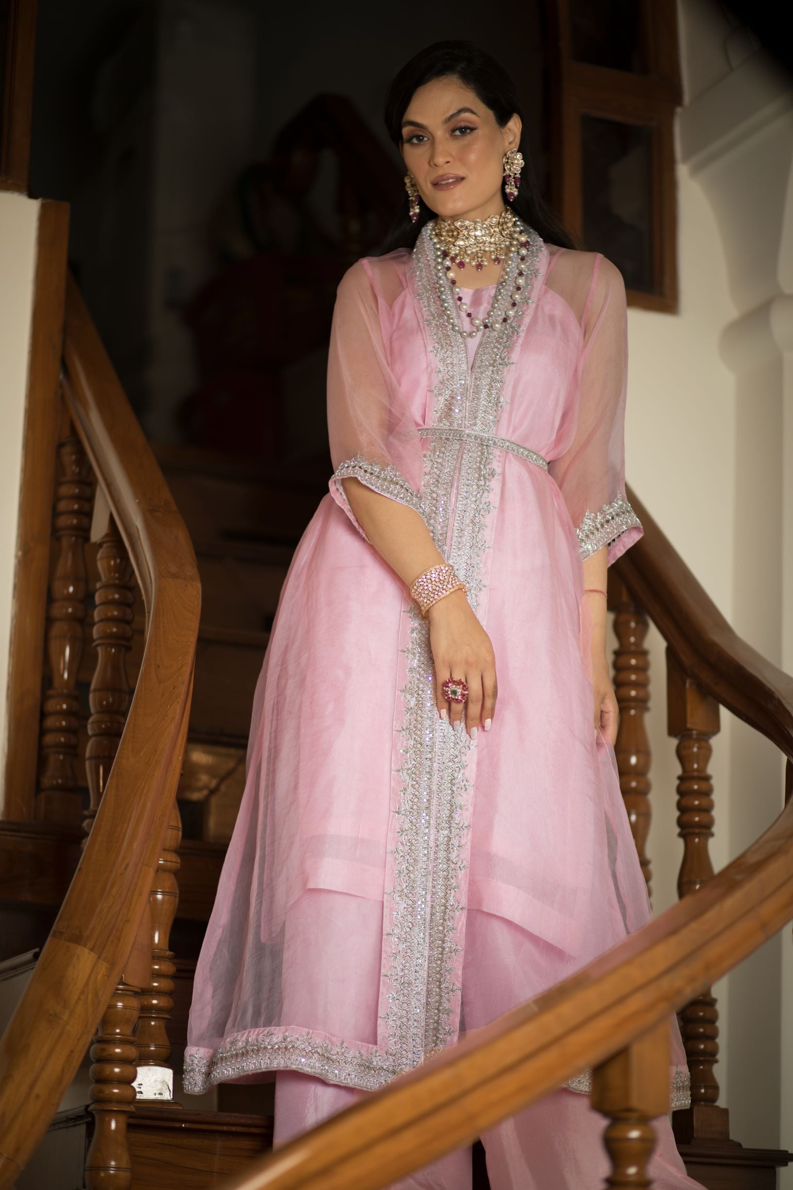 GULAFSHAAN UPARA SILK JACKET SET