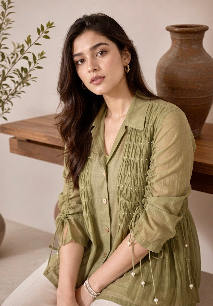 ALTEA MUL CHANDERI EMBROIDERED SHIRT