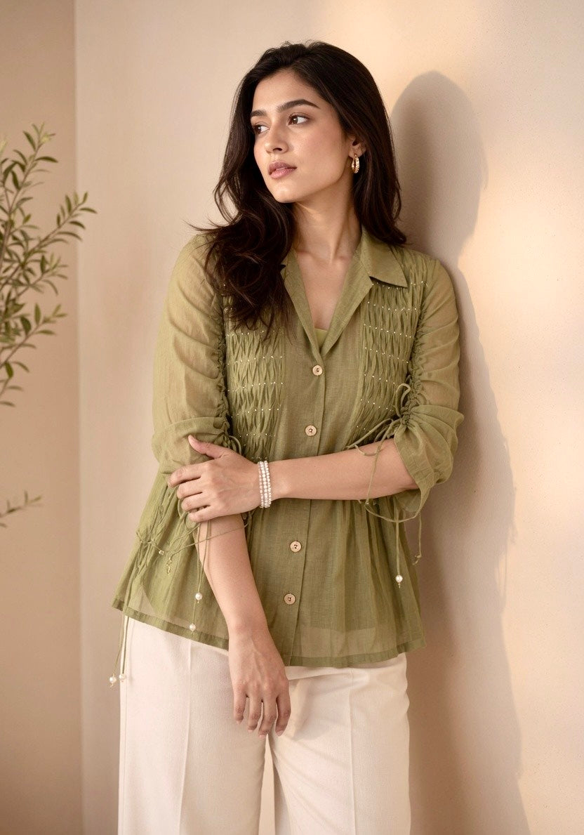 ALTEA MUL CHANDERI EMBROIDERED SHIRT