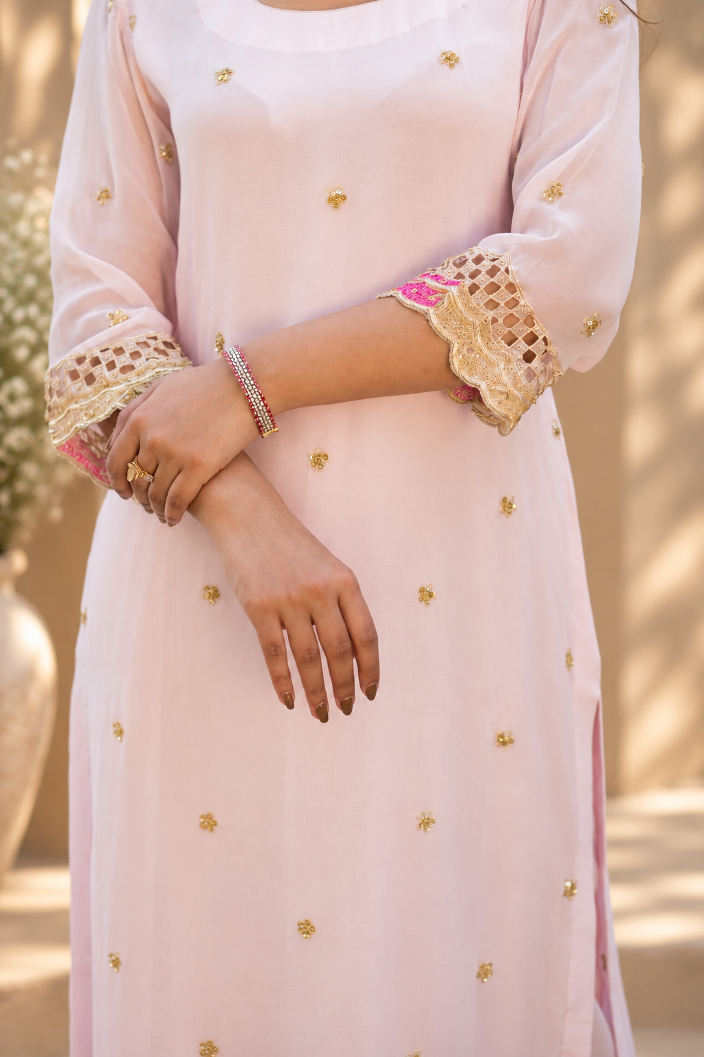 Zuri Georgette Embroidered Suit