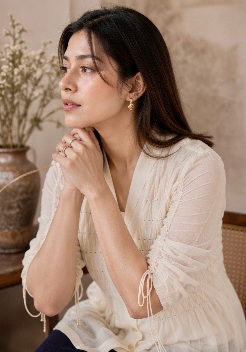 ELANOR MUL CHANDERI EMBROIDERED SHIRT