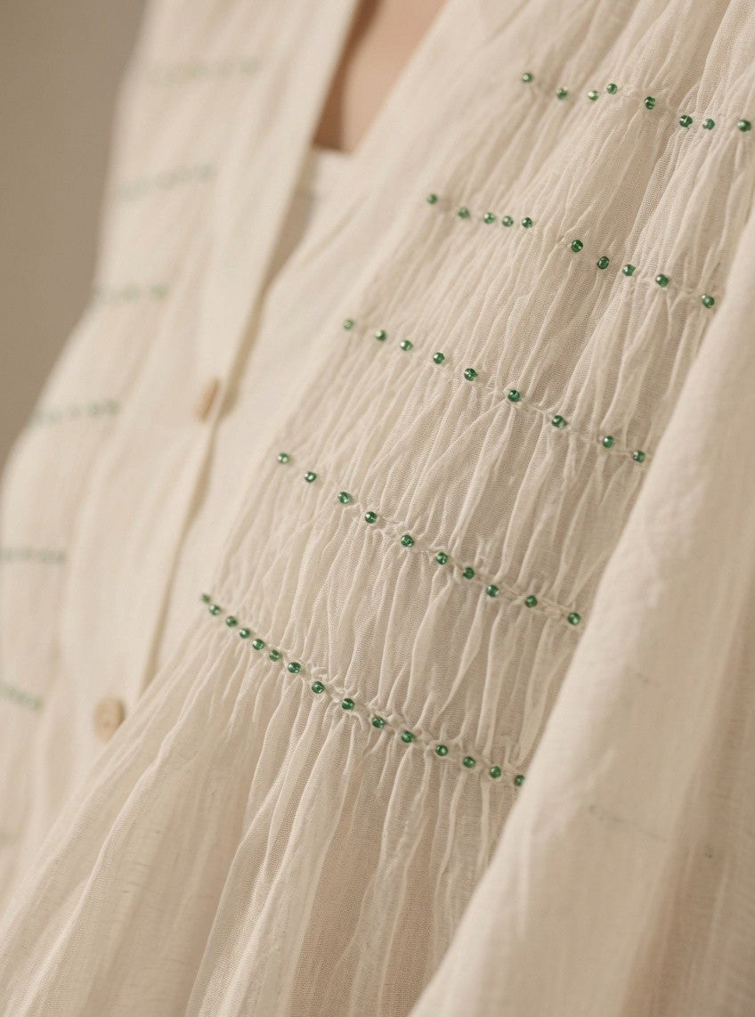 ELANOR MUL CHANDERI EMBROIDERED SHIRT